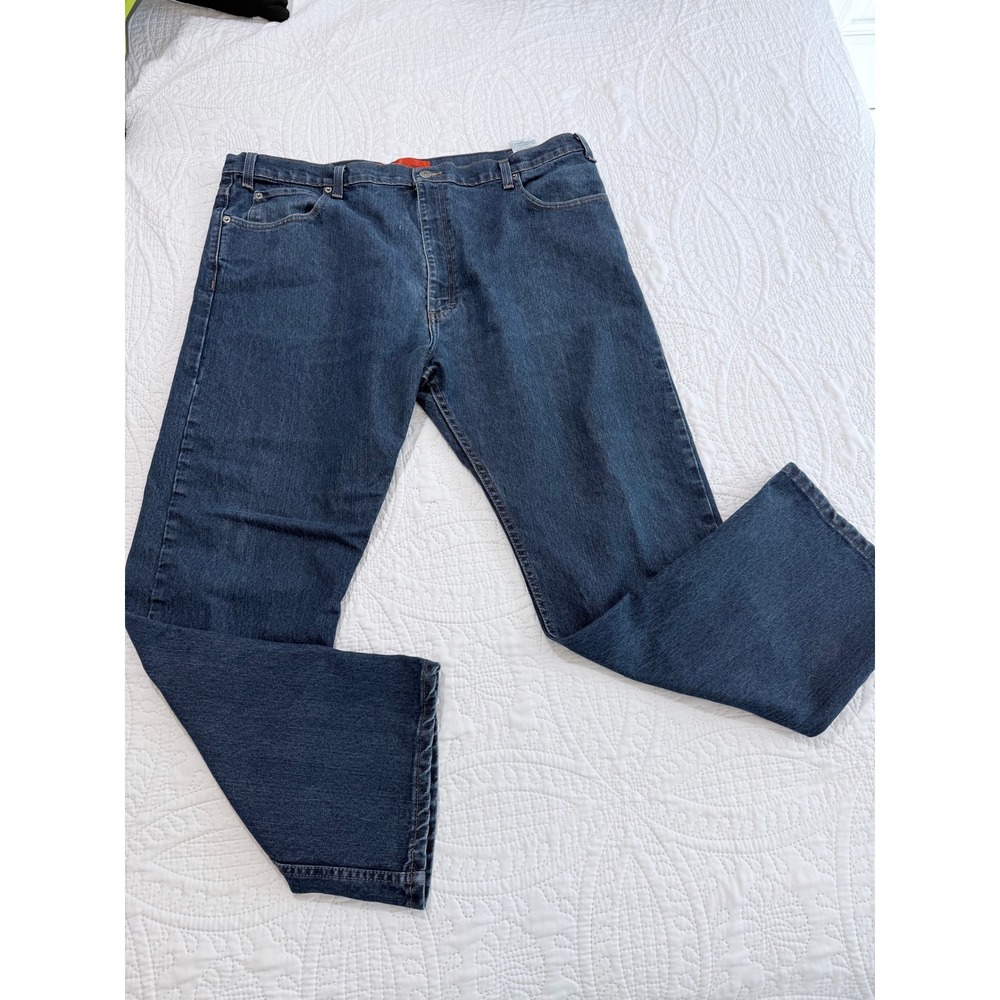 Dickies Mens Relaxed Fit Straight Leg Jeans Dark‎ Wash Denim Casual Pants